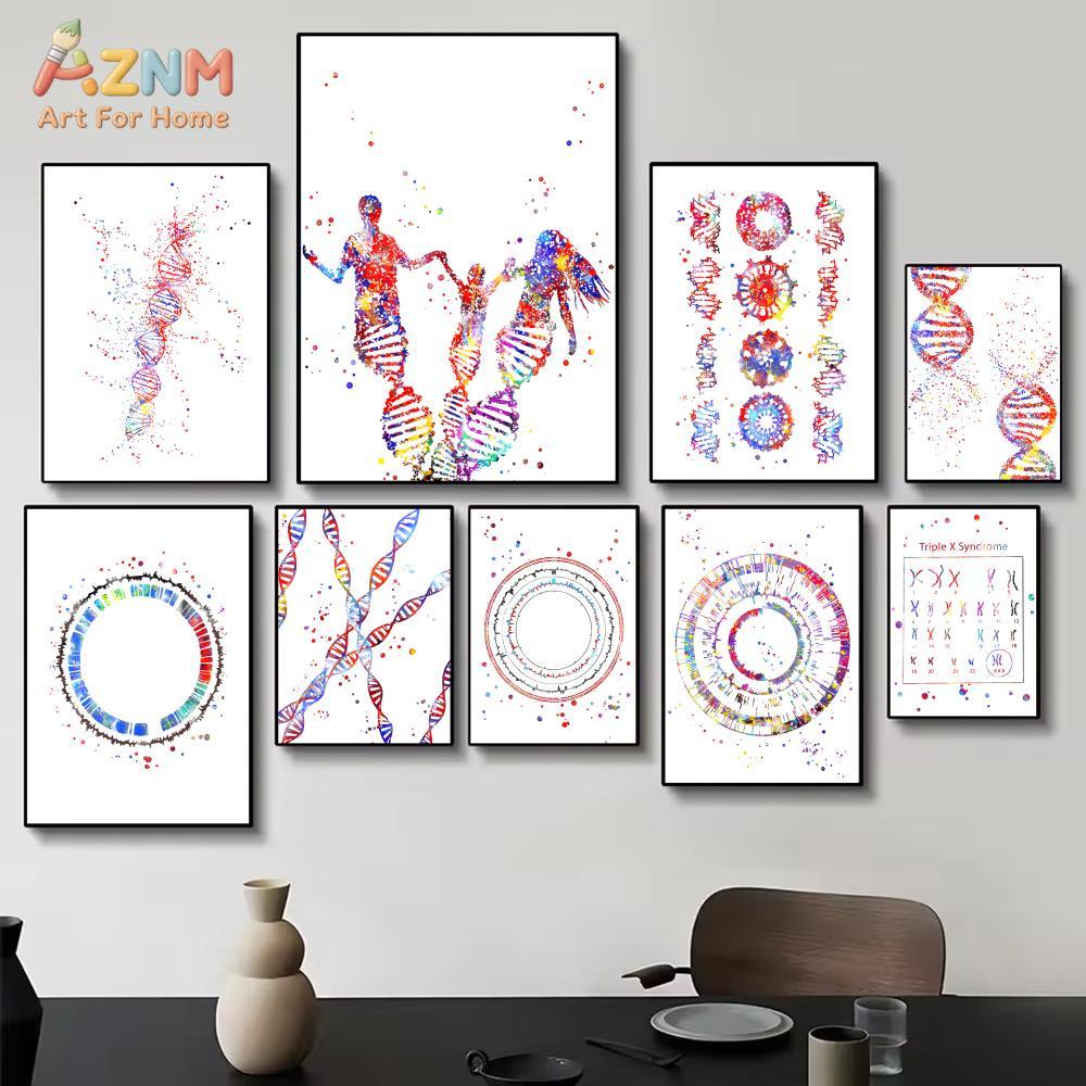 Medical Lab Posters - AZNM Stampa su tela colorata con