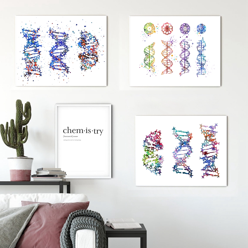 Medical Lab Posters - Molecola di DNA Stampa Moderna Medica